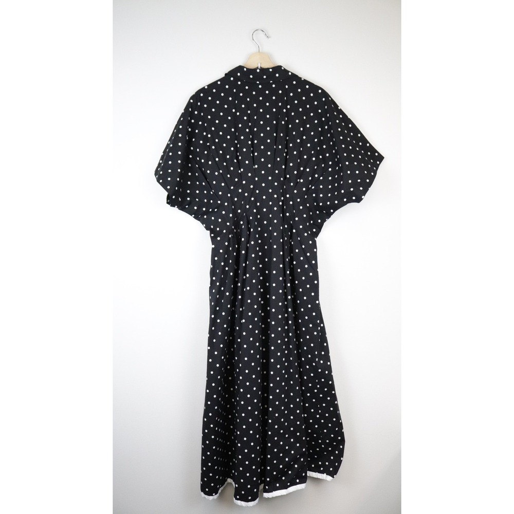 NWT Anthropologie Exquise The Tobie Shirt Dress Black White Polka Dot XL Midi - Picture 3 of 12